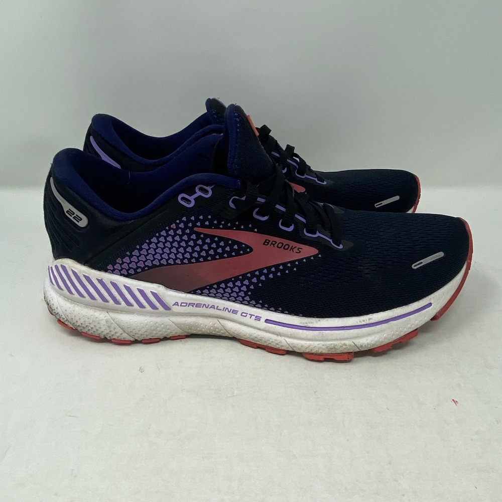 Brooks Adrenaline GTS 22 Womens Running Shoes Navy Purple Coral 1203531B060 8
